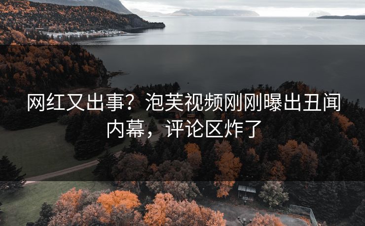 网红又出事？泡芙视频刚刚曝出丑闻内幕，评论区炸了